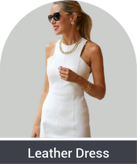 Women's Beautiful White leather dress