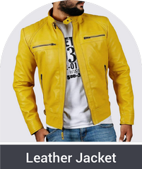 Zafy leathers men's Yellow leather jacket