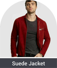 Men's Red leather suede jacket