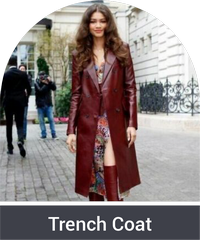 Women's Burgundy Lambskin trench-coat