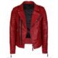 Red Biker Leather Jacket for Men