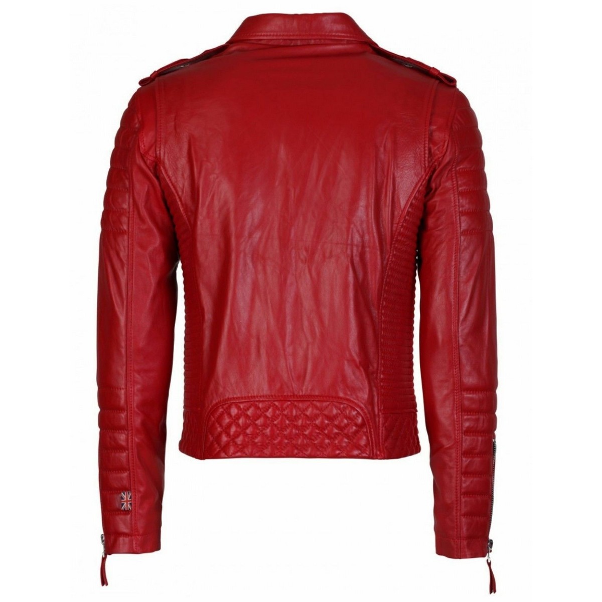 Mens Red Color Motorcycle Leather Jacket