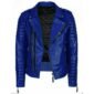 Blue Biker Leather Jacket for Men