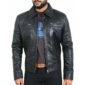 Black Biker Leather Jacket for Men