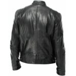 Men's Black Genuine Lambskin Motorcycle Leather Jacket