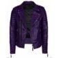Purple Biker Leather Jacket for Men