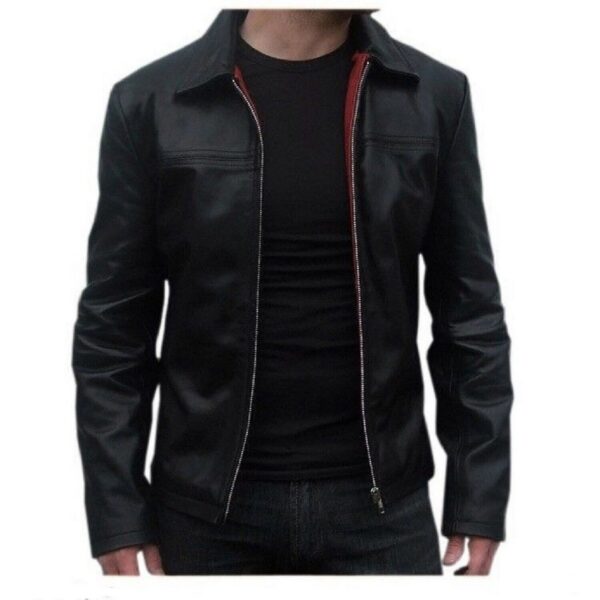 Men's Black Genuine Lambskin Motorcycle Leather Jacket