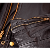 Leather jacket for men with golden zipper