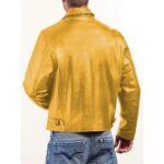 Men's Yellow Genuine Lambskin Motorcycle Leather Jacket