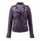 Purple Biker Leather Jacket for Women