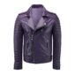 Purple Biker Leather Jacket for Men