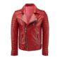Red Biker Leather Jacket for Men