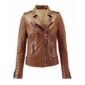 Tan Biker Leather Jacket for Women