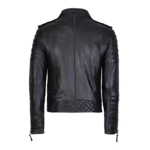 Black Biker Leather Jacket for Men