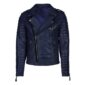 Dark Blue Biker Leather Jacket for Men