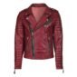 Dark Red Biker Leather Jacket for Men