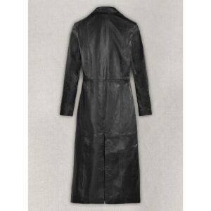 Authentic Luxury Women's Black 100% Genuine Lambskin Leather Long Coat - Image 5