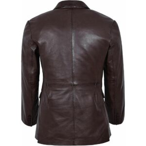 Cool Men's Lambskin Real Leather Blazer Coat TWO BUTTON Brown Soft Slim Fit Coat Blazer - Image 3