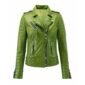 Parrot Green Biker Leather Jacket for Women