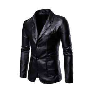 Best Selling New Men's Black Leather Blazer Real Genuine Soft Lambskin Coat Blazer - Image 1