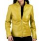 Yellow Biker Leather Jacket for Women