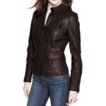 Brown Leather Jacket for Women