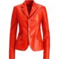 Red Leather Blazer for Women