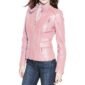 Baby Pink Biker Leather Jacket for Women