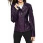 Purple Biker Leather Jacket for Women