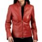 Red Biker Leather Jacket for Women