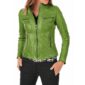 Motorcycle Lime Green Leather Jacket for Women