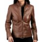 Brown Biker Leather Jacket for Women