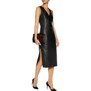 Black leather Dress for Women