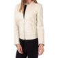 Off White Biker Leather Jacket for Women