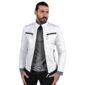 White Leather Jacket for Men