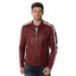 Dark Red Leather Jacket for Men