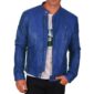 Blue Leather Jacket for Men