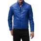 Blue Leather Jacket for Men