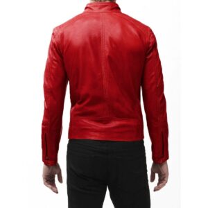 Men's Red Leather Jacket High Quality Premium Lambskin Leather Jacket - Image 2