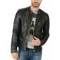 Black Biker Leather Jacket for Men