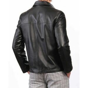 Men Genuine Lambskin Real Leather Jacket Slim Fit Motorcycle Black Jacket - Image 2