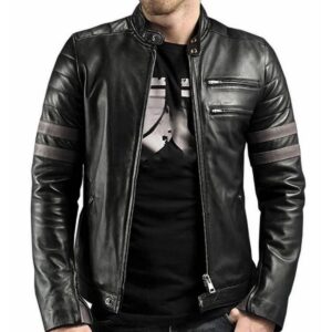 New Luixury Men's Leather Jacket Motorcycle Black Biker Real Lambskin Slim Fit Classic Coat - Image 1