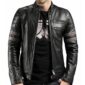 Black Biker Leather Jacket for Men