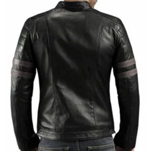 New Luixury Men's Leather Jacket Motorcycle Black Biker Real Lambskin Slim Fit Classic Coat - Image 2