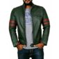 Green Biker Leather Jacket for Men