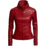 Red Leather Jacket for Women