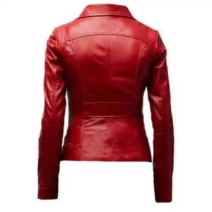 Classic New Red Leather Jacket For Women's Pure Lambskin Leather Jacket - Image 2