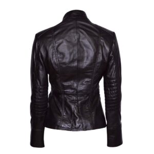 Leather Jacket For Women's 100% Real Brown Lambskin Leather Jacket Military Stylish Leather Coat Jacket For Women - Image 4