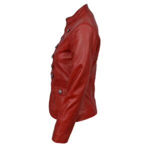 Red Leather Jacket For Women's 100% Real Lambskin Leather Jacket Military Stylish Leather Jacket For Women - Image 3