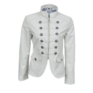 White Leather Jacket for Women